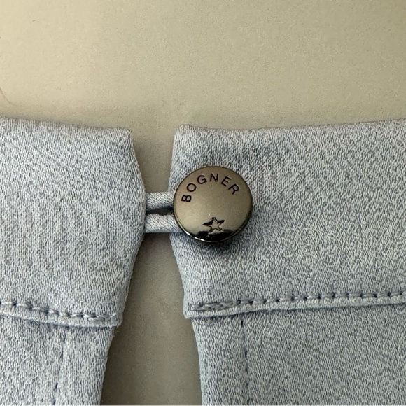 BOGNER Colette Powder Blue Crepe Blouse 3/4 Sleeve Scoop Neck - Picture 9 of 16